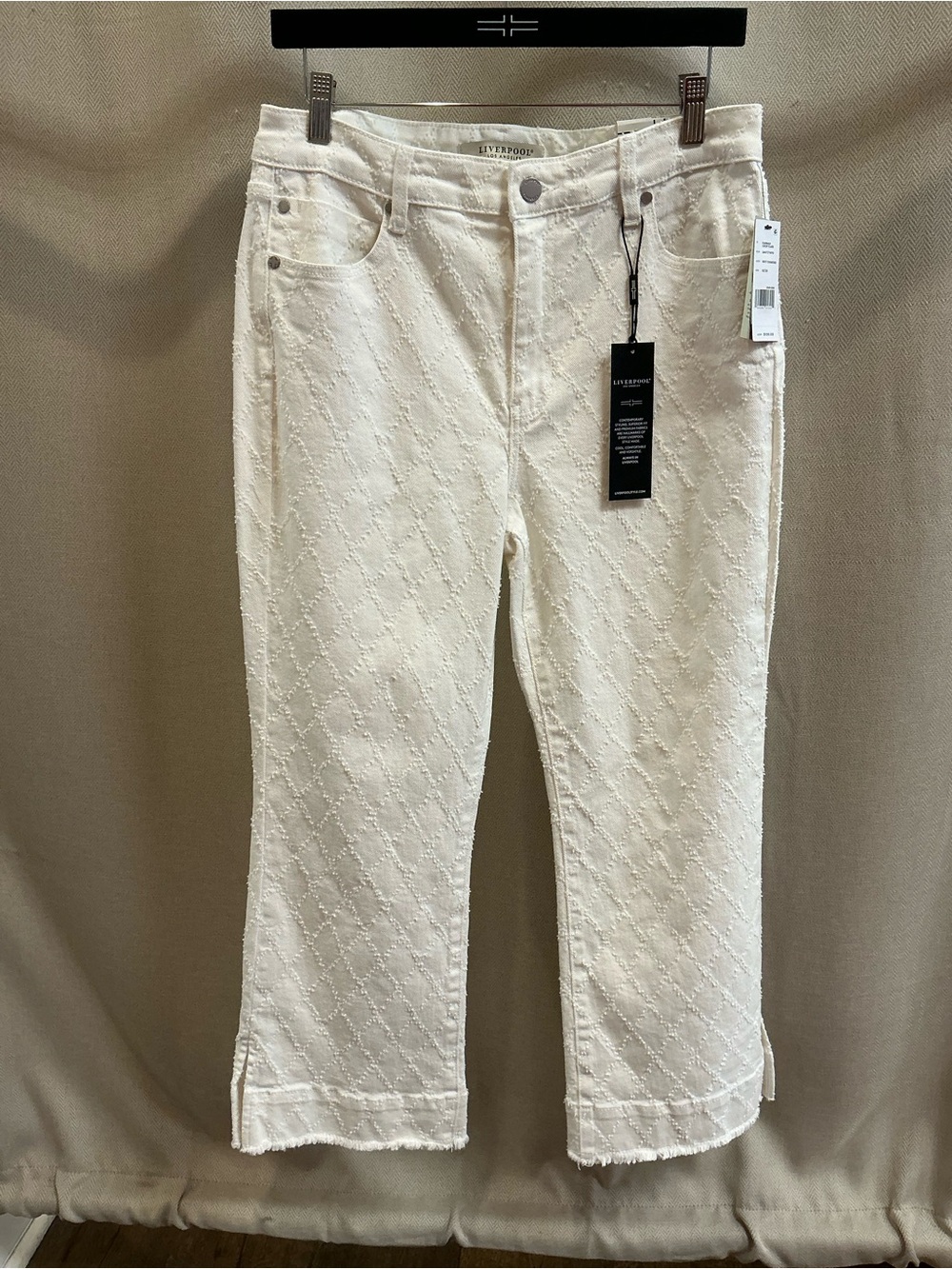 Liverpool Hannah Crop Flare White Diamonds